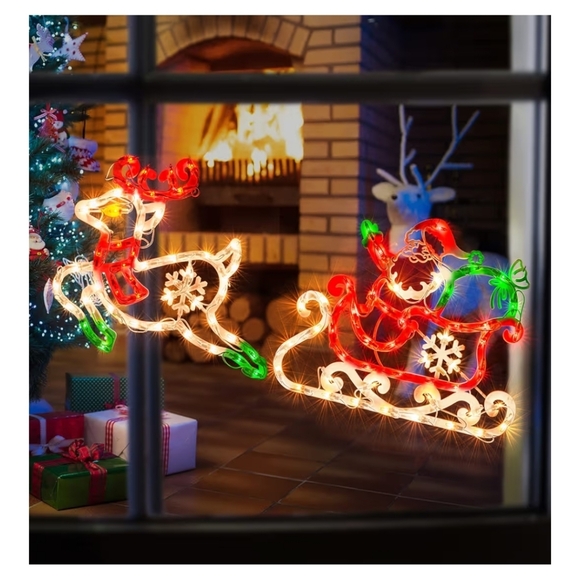 Festive Santa and Reindeer Light Display - Picture 5 of 5